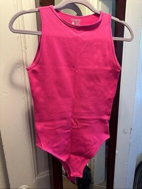 Women's Ribbed Tank Bodysuit - Hot Pink